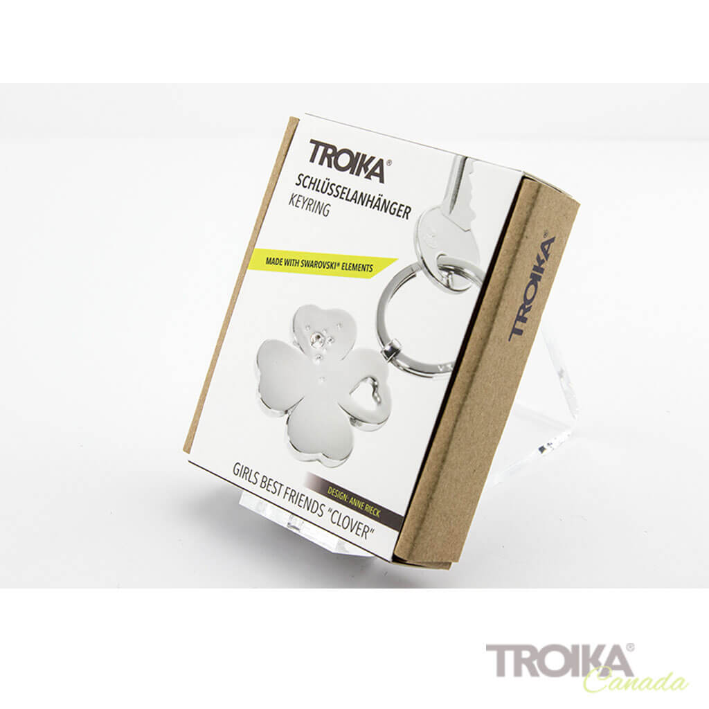 TROIKA Keychain  "GIRLS BEST FRIENDS Clover" - silver