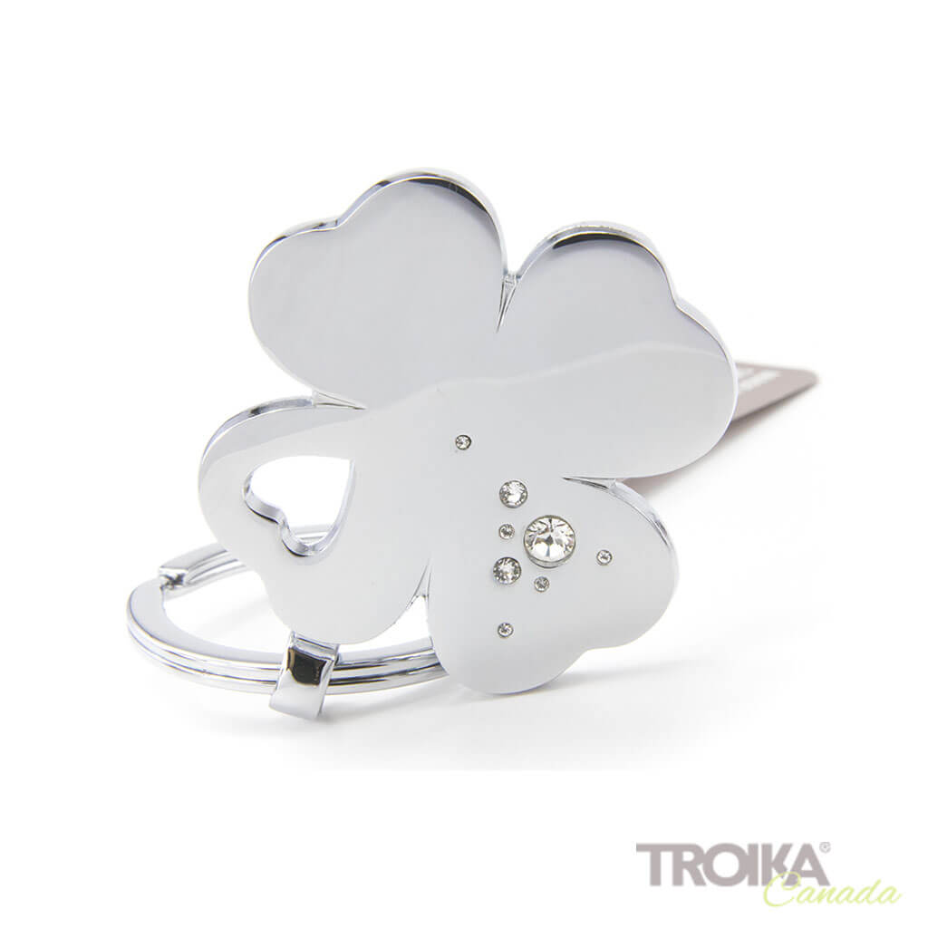 TROIKA Keychain  "GIRLS BEST FRIENDS Clover" - silver