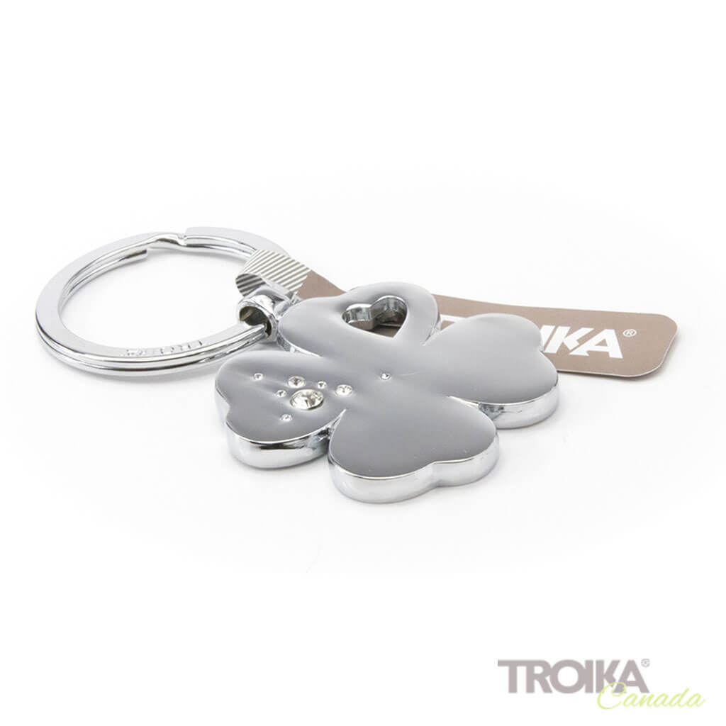 TROIKA Keychain  "GIRLS BEST FRIENDS Clover" - silver