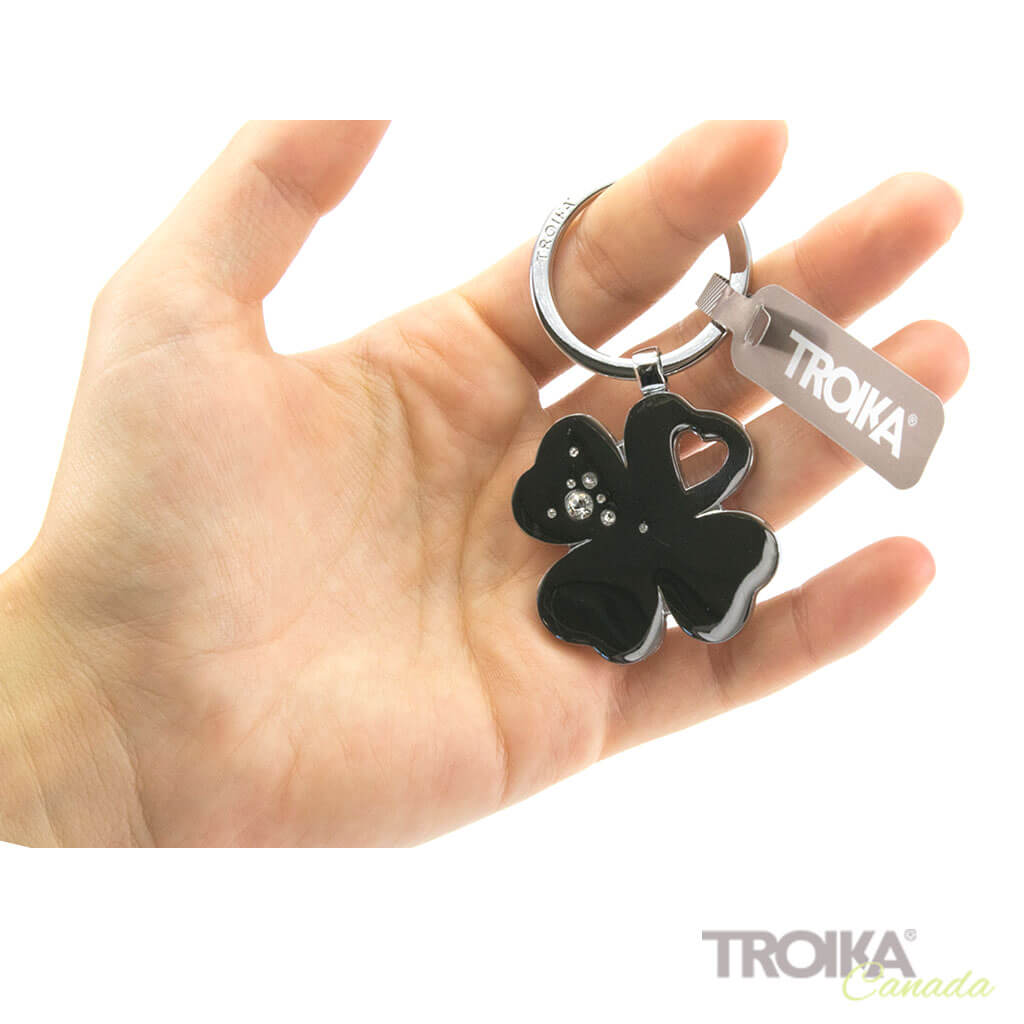 TROIKA Keychain  "GIRLS BEST FRIENDS Clover" - silver
