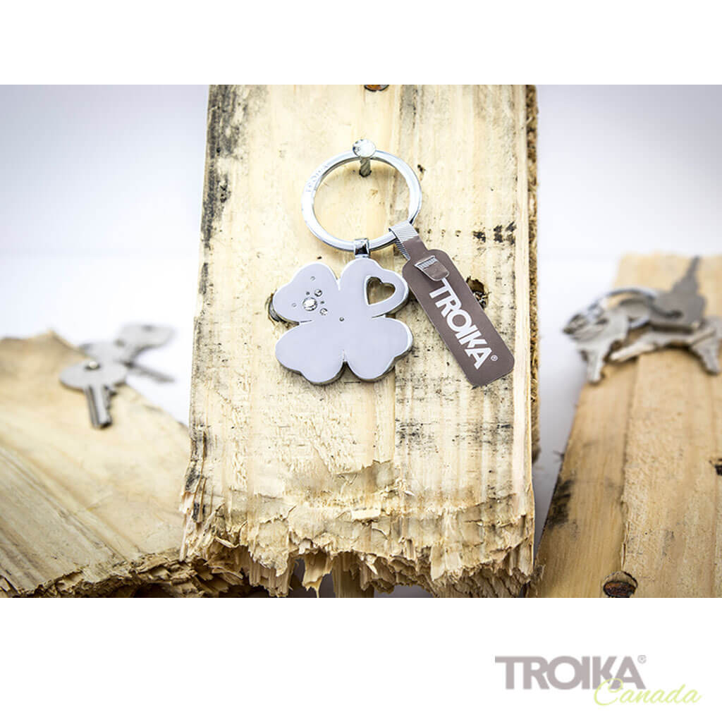 TROIKA Keychain  "GIRLS BEST FRIENDS Clover" - silver