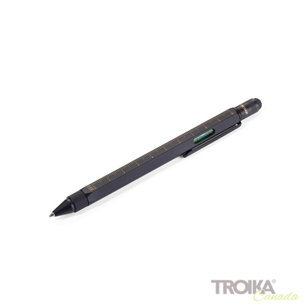 TROIKA Multitasking ballpoint pen "CONSTRUCTION" - black/gold