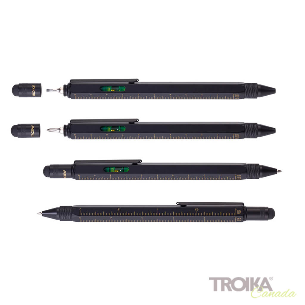 TROIKA Multitasking ballpoint pen "CONSTRUCTION" - black/gold