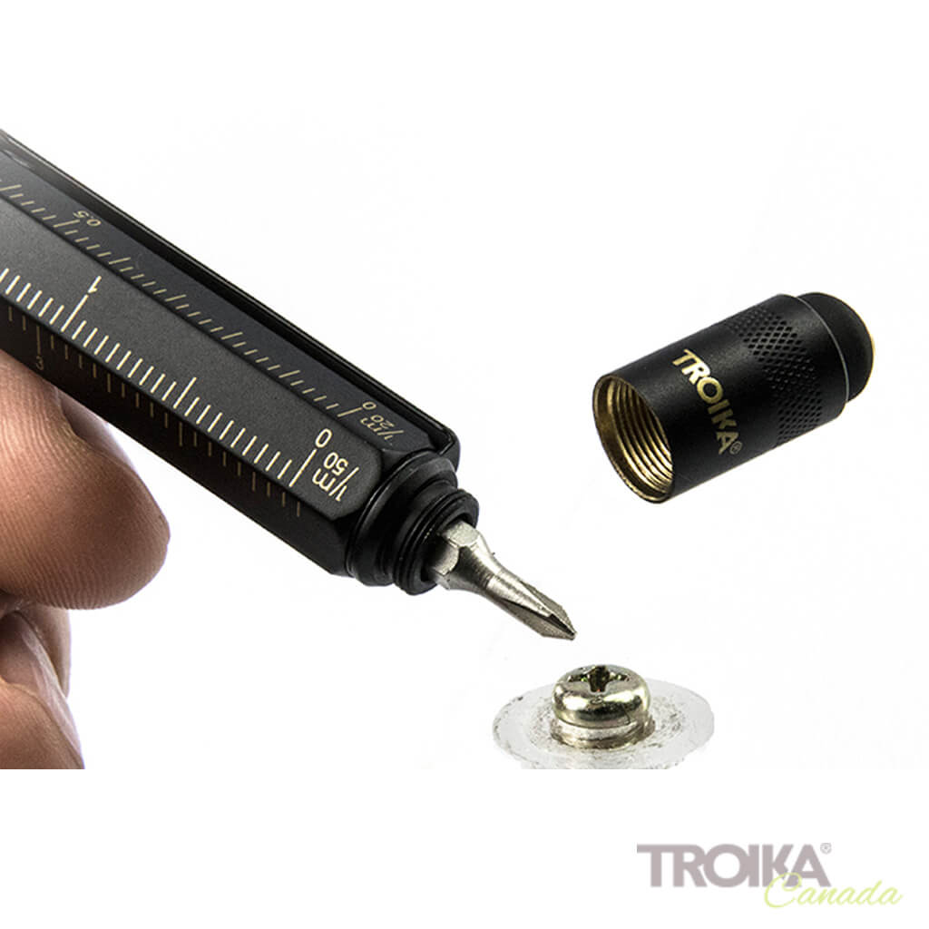 TROIKA Multitasking ballpoint pen "CONSTRUCTION" - black/gold