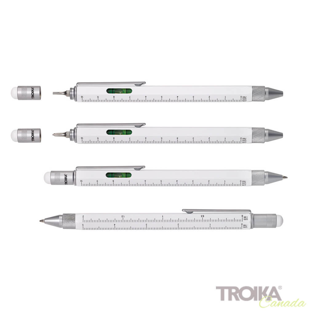 TROIKA Multitasking ballpoint pen "CONSTRUCTION" - white