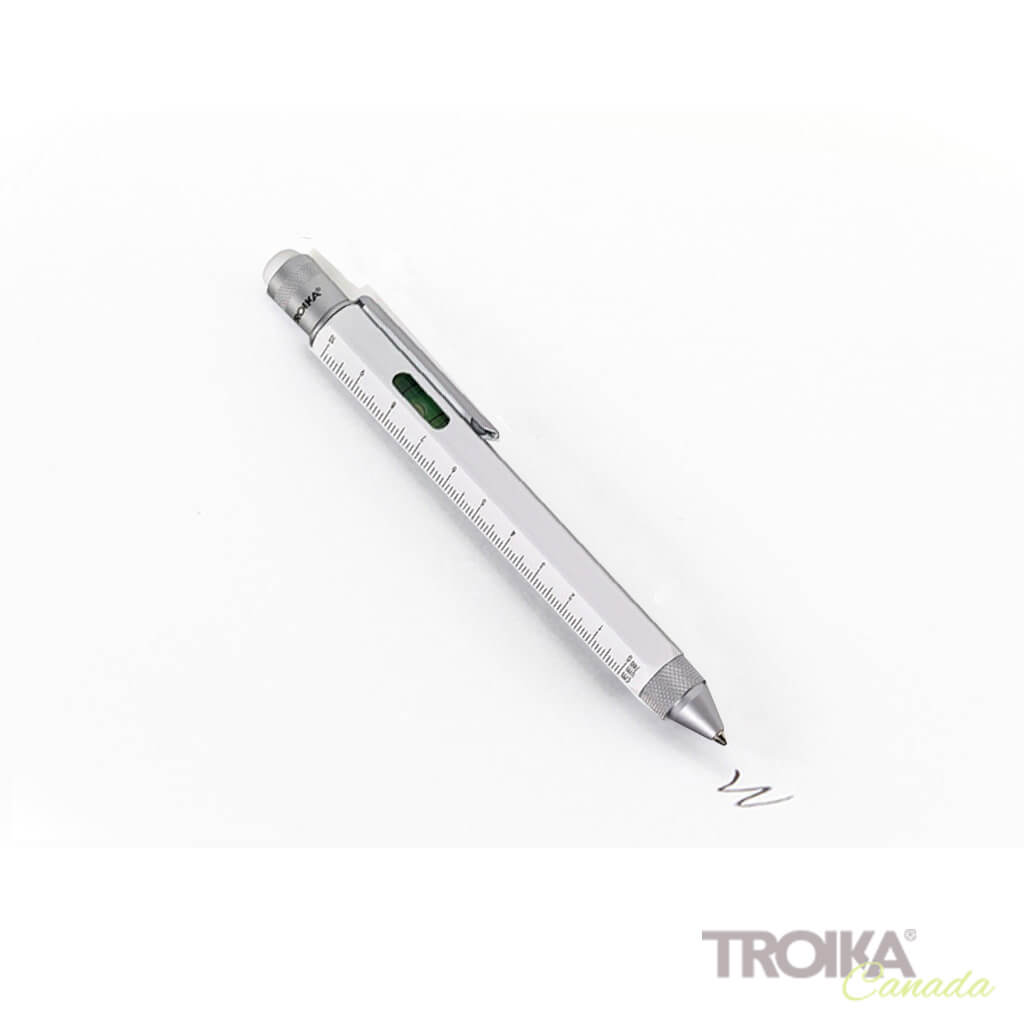 TROIKA Multitasking ballpoint pen "CONSTRUCTION" - white
