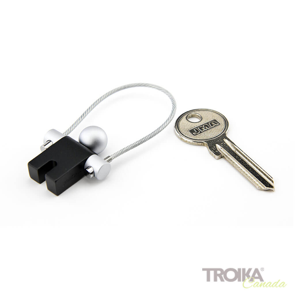 TROIKA JUMPER keychain - close-up of black figure with key on side
