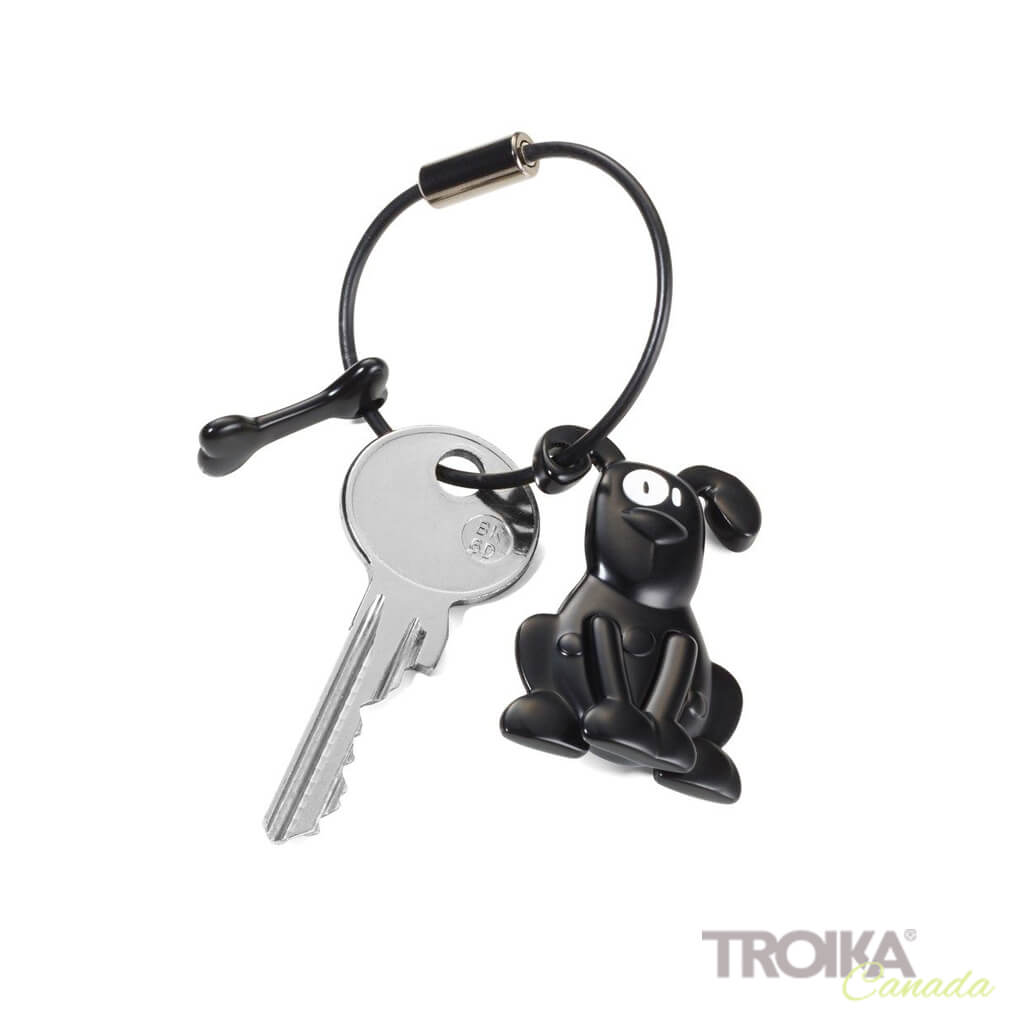 TROIKA Keychain "PETE" - Black DOG keychain