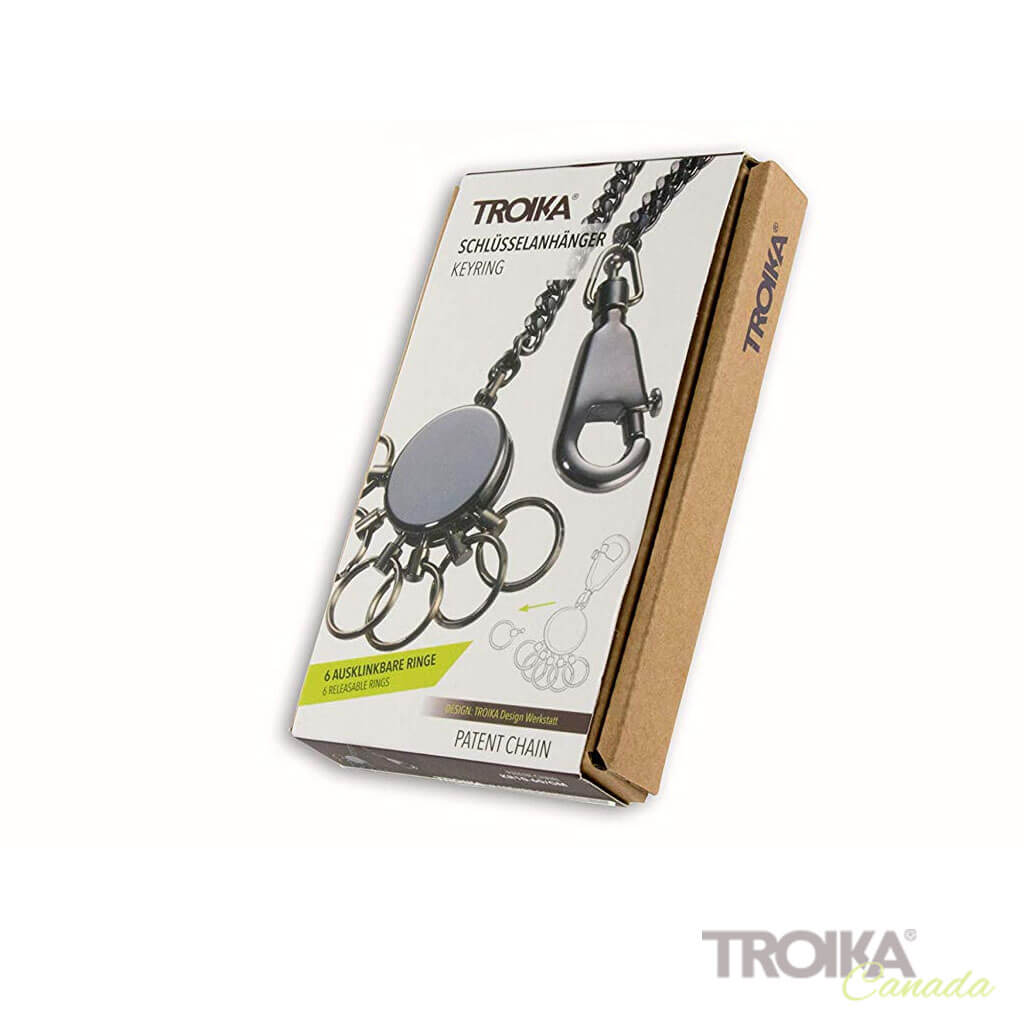 TROIKA Key organizer "PATENT CHAIN" - shiny, black-chrome