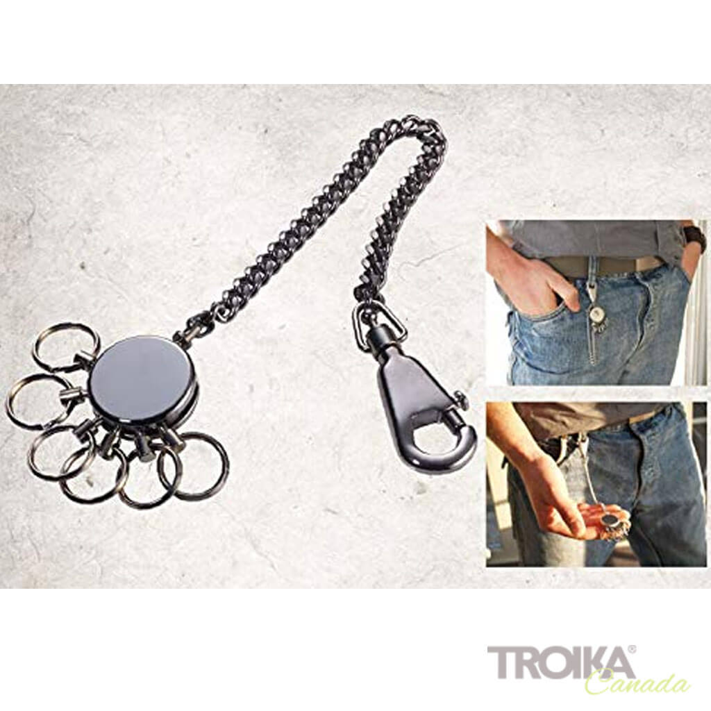 TROIKA Key organizer "PATENT CHAIN" - shiny, black-chrome