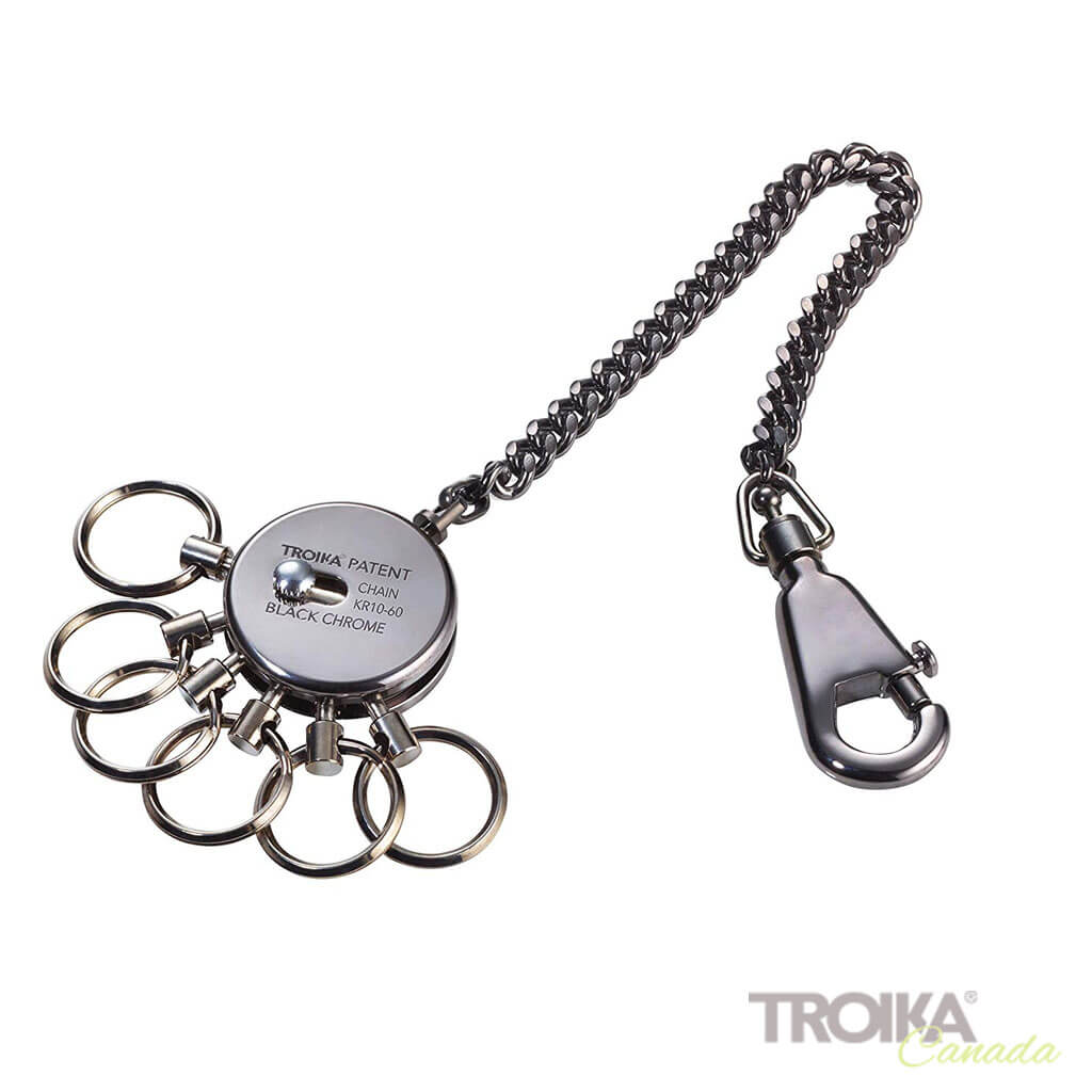 TROIKA Key organizer "PATENT CHAIN" - shiny, black-chrome