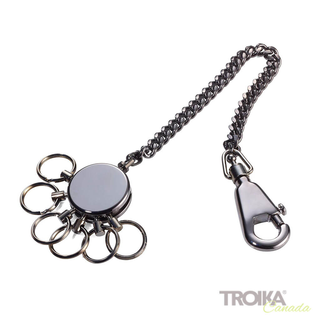 TROIKA Key organizer "PATENT CHAIN" - shiny, black-chrome