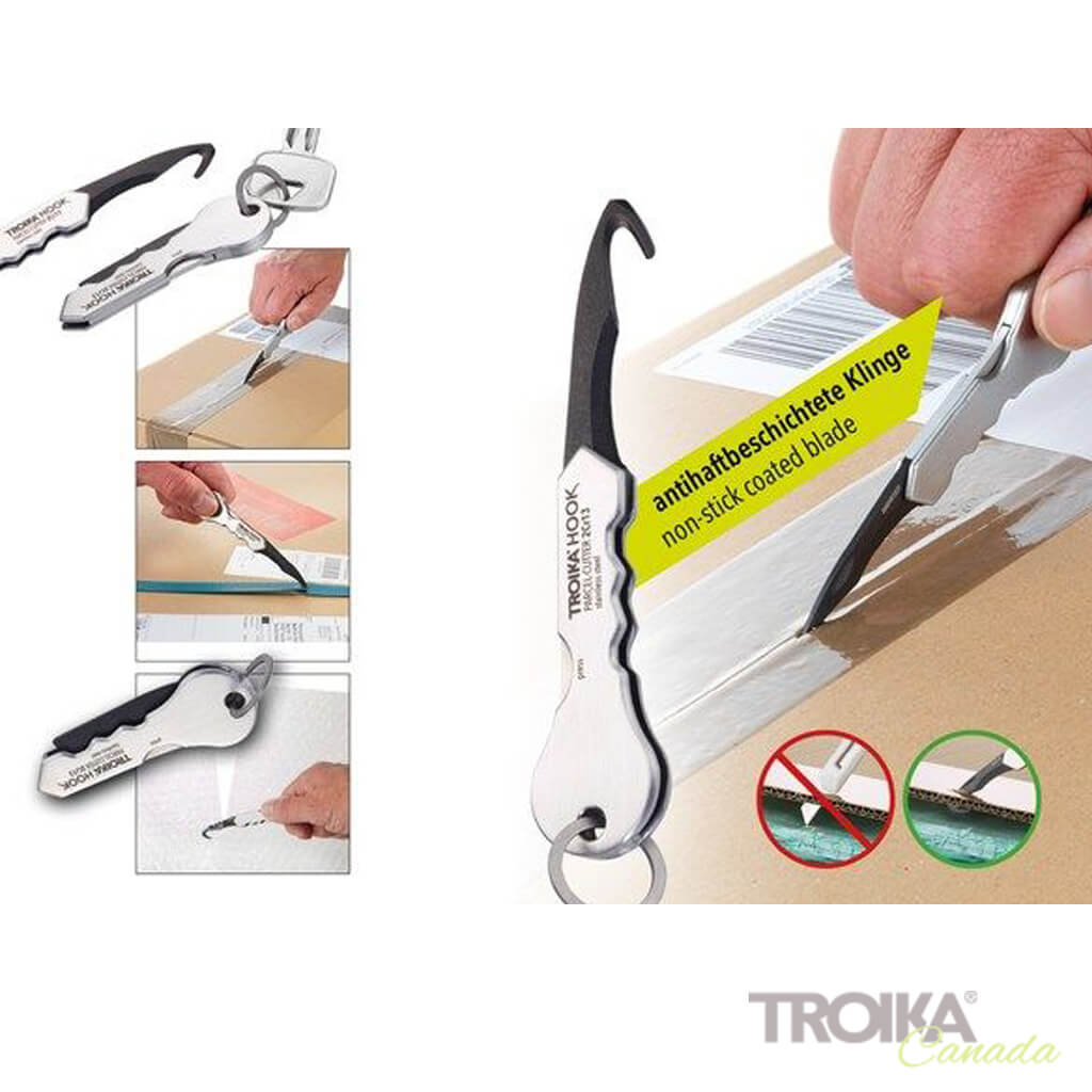 TROIKA Parcel Cutter HOOK 2 with Keychain - Black - TroikaCanada