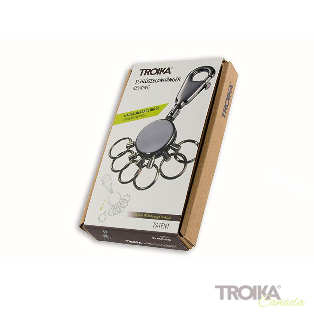 TROIKA Key organizer "PATENT" - shiny, black-chrome