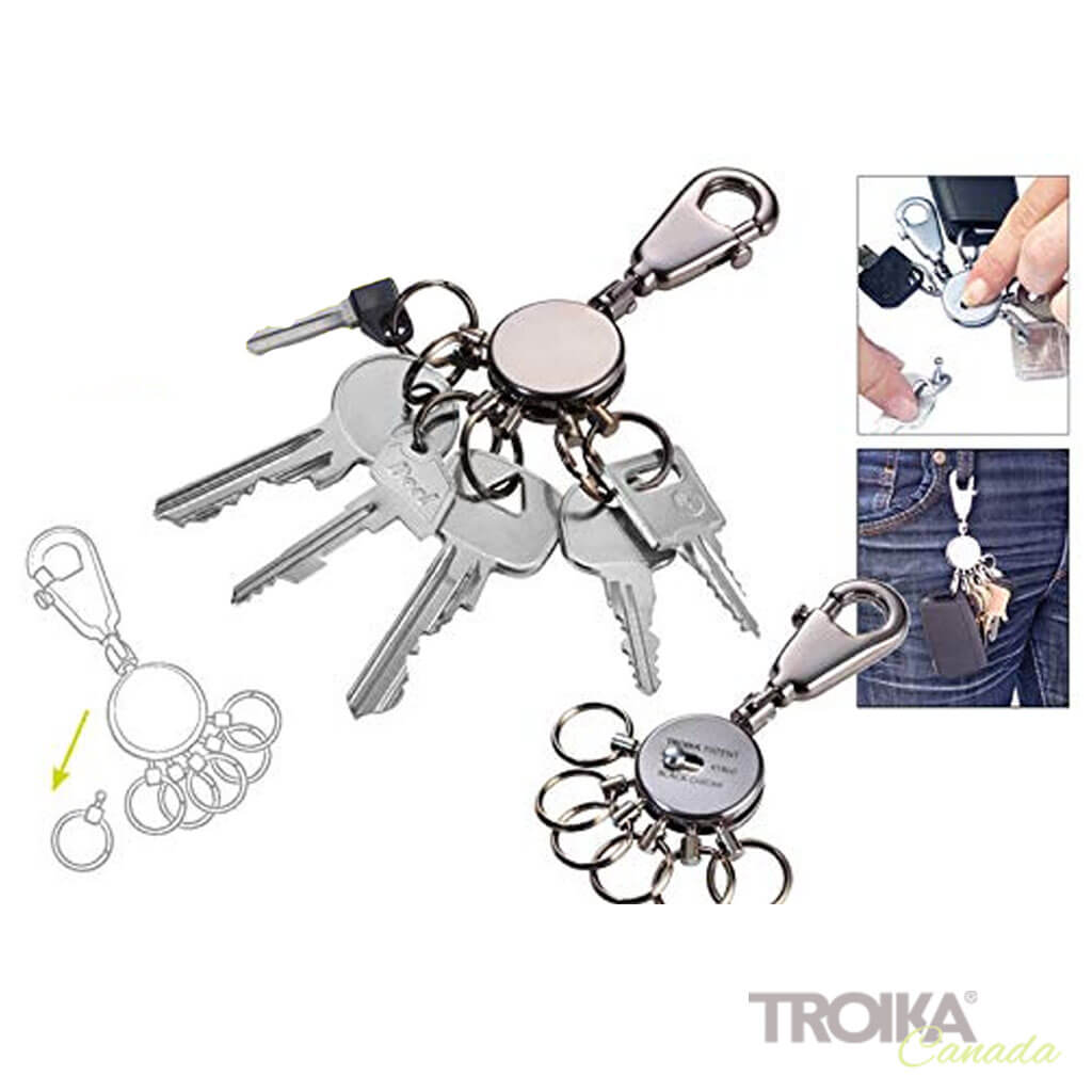 TROIKA Key organizer "PATENT" - shiny, black-chrome