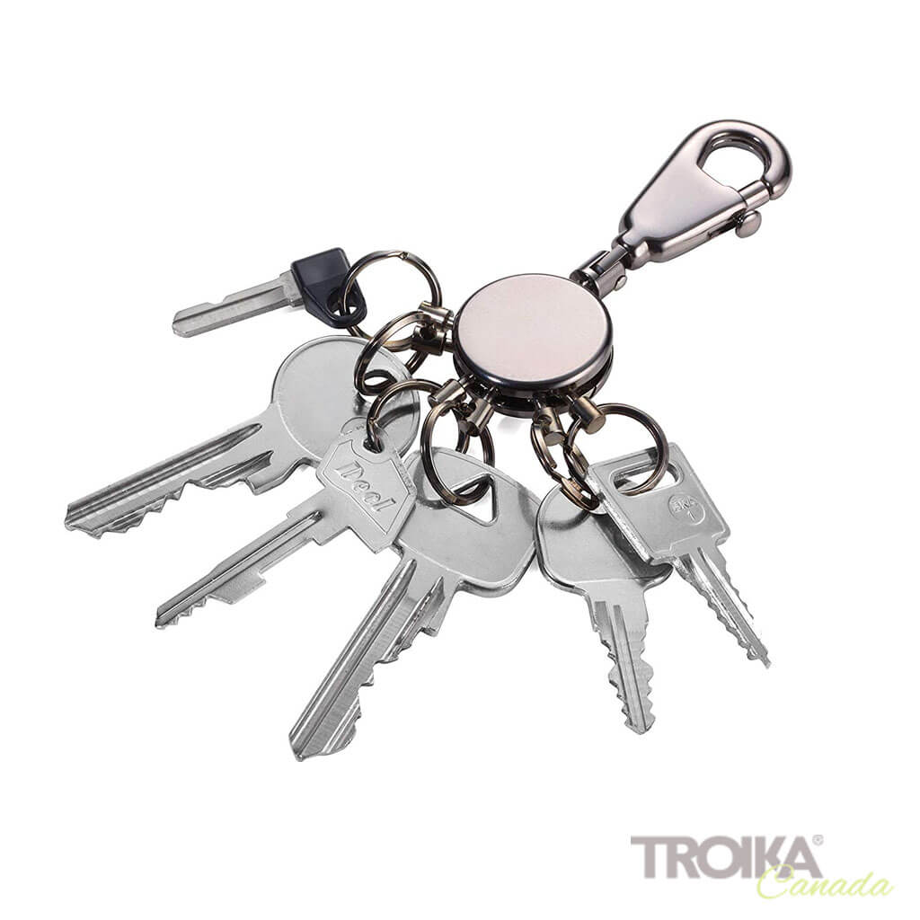 TROIKA Key organizer "PATENT" - shiny, black-chrome
