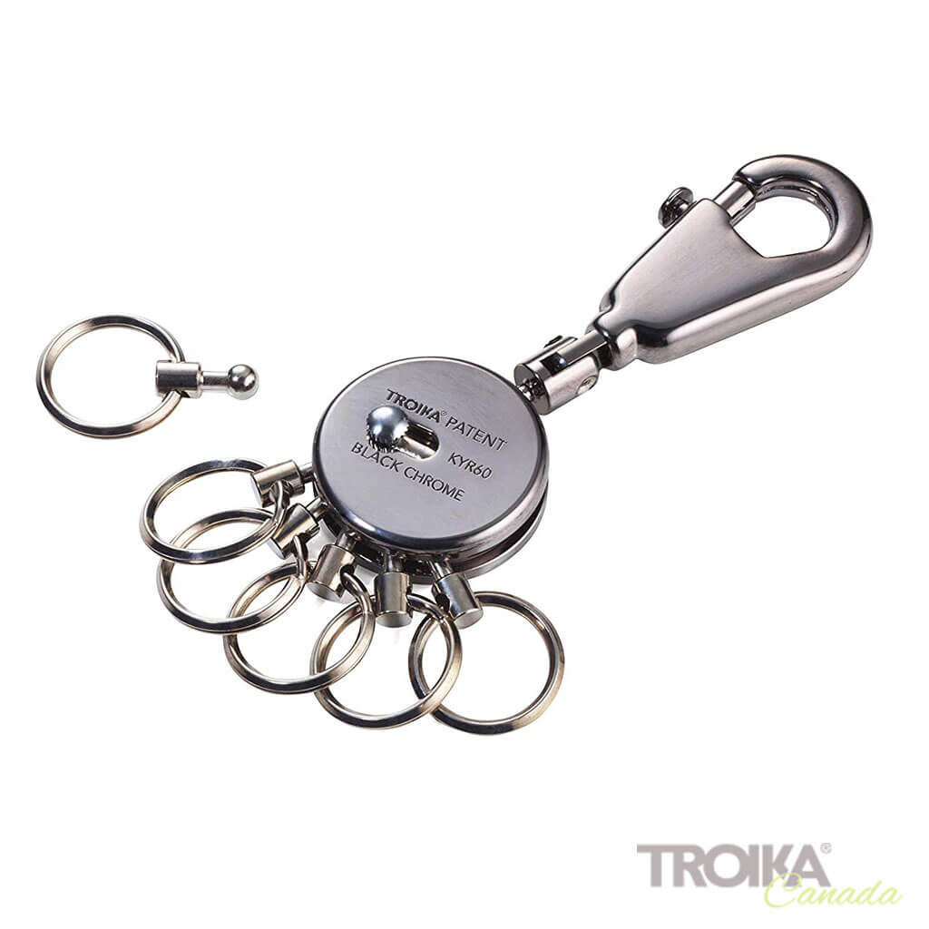 TROIKA Key organizer "PATENT" - shiny, black-chrome