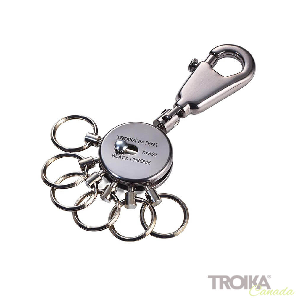 TROIKA Key organizer "PATENT" - shiny, black-chrome