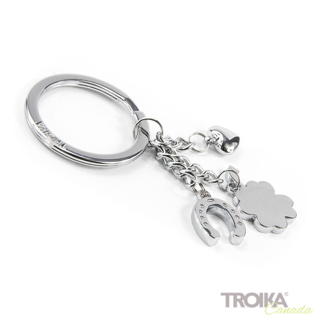 TROIKA Keychain "GLÜCKSBRINGER Klee" - "LUCKY CHARM clover"