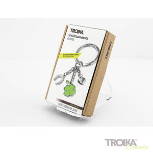 TROIKA Keychain "GLÜCKSBRINGER Klee" - "LUCKY CHARM clover"