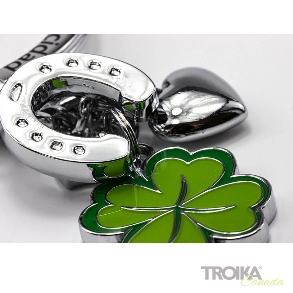 TROIKA Keychain "GLÜCKSBRINGER Klee" - "LUCKY CHARM clover"