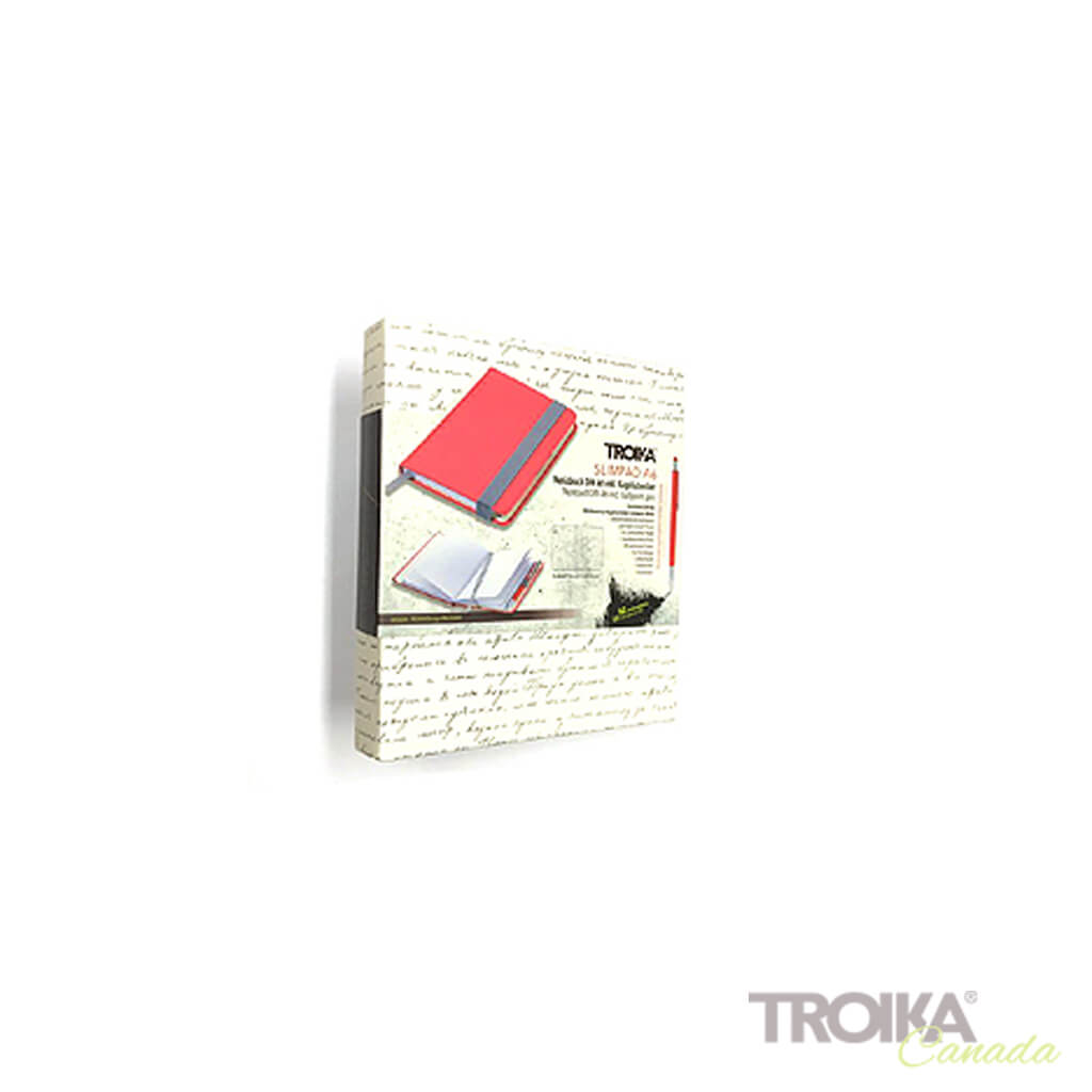 TROIKA Notepad DIN A6 incl. ballpoint pen SLIM - YELLOW