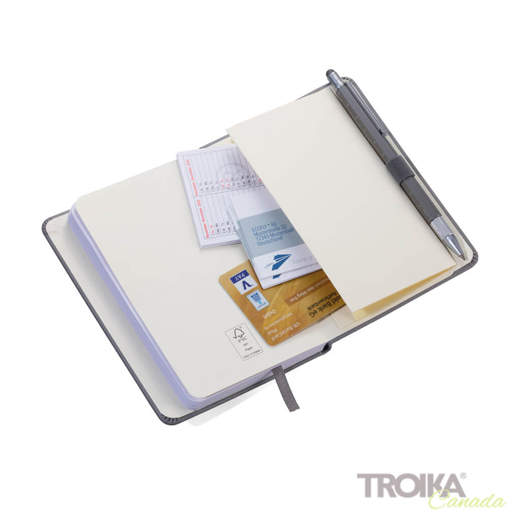 TROIKA Notepad DIN A6 incl. ballpoint pen SLIM - YELLOW