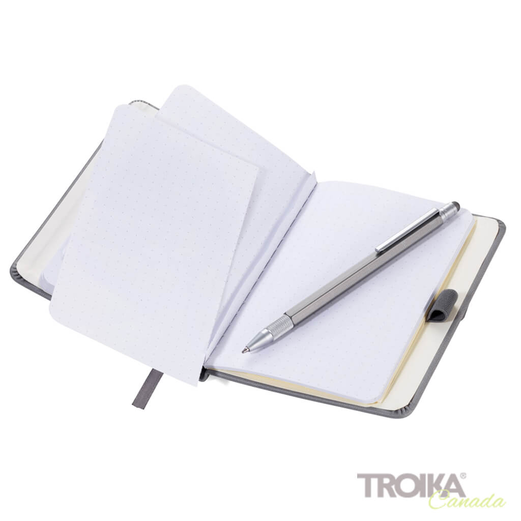 TROIKA Notepad DIN A6 incl. ballpoint pen SLIM - SOFT-ORANGE