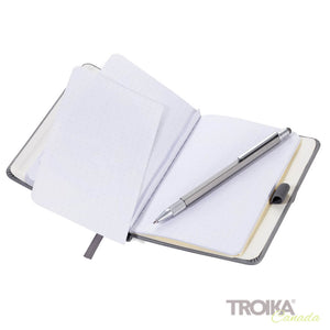 TROIKA Notepad DIN A6 incl. ballpoint pen SLIM - GREY