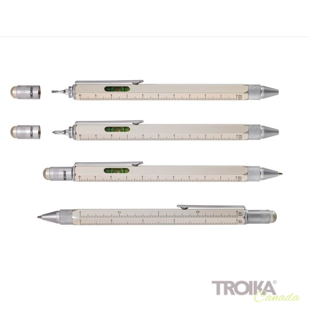 TROIKA MULTITASKING BALLPOINT PEN "CONSTRUCTION" - GOLD