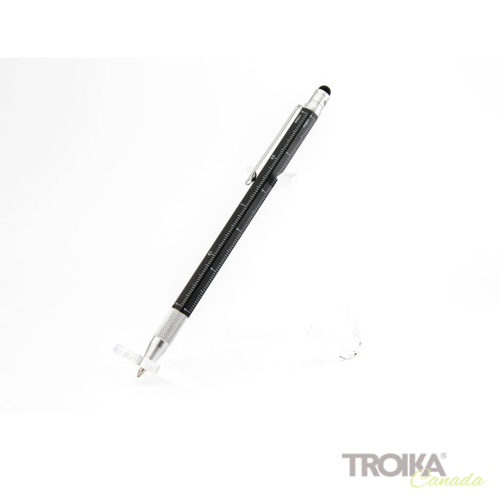TROIKA Multitasking ballpoint pen "CONSTRUCTION SLIM" - black