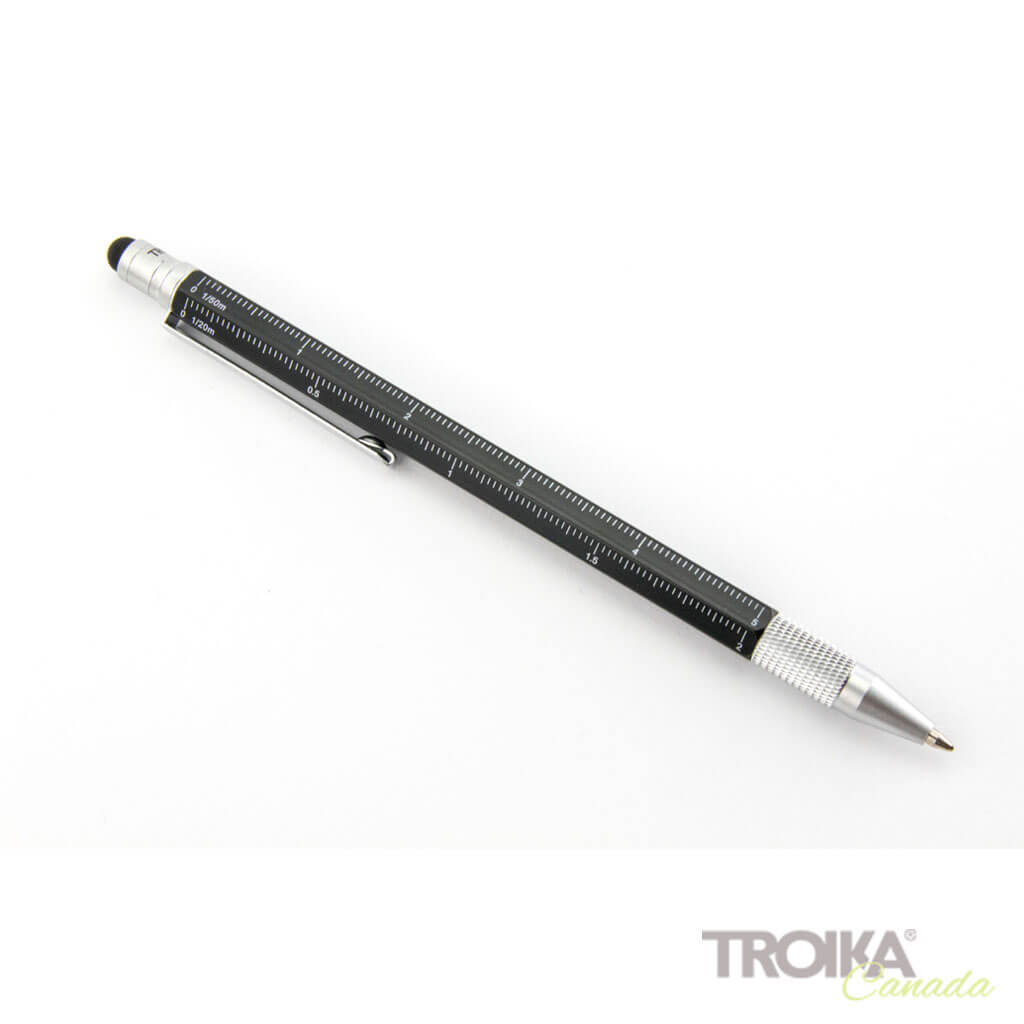 TROIKA Multitasking ballpoint pen "CONSTRUCTION SLIM" - black