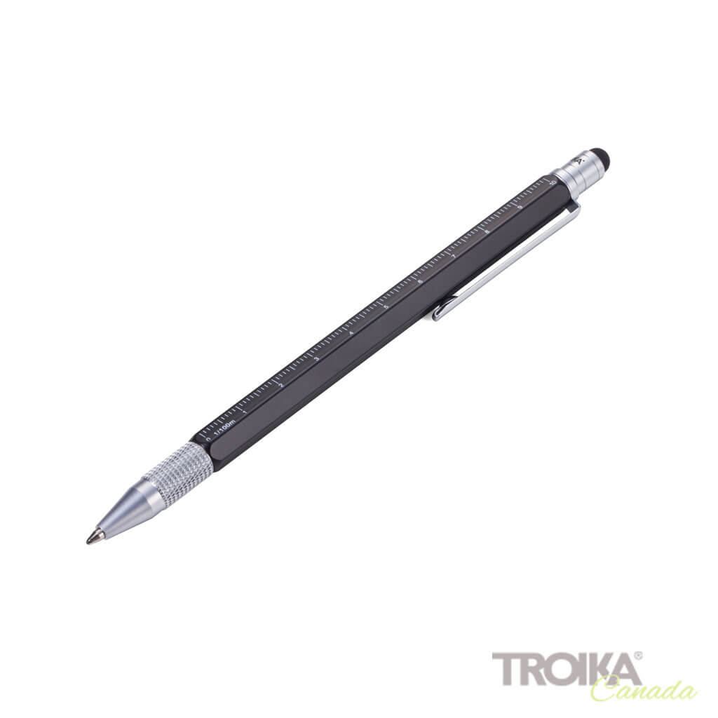 TROIKA Multitasking ballpoint pen "CONSTRUCTION SLIM" - black