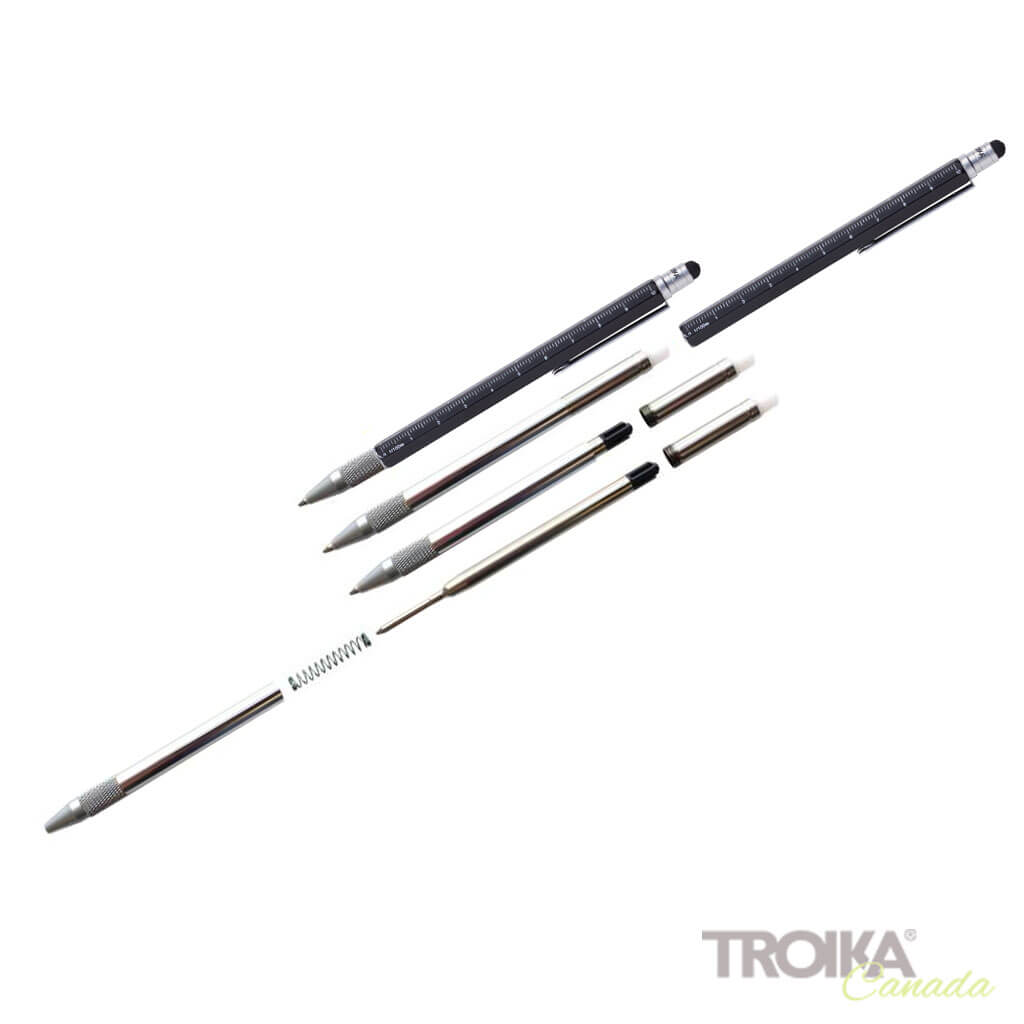 TROIKA Multitasking ballpoint pen "CONSTRUCTION SLIM" - black