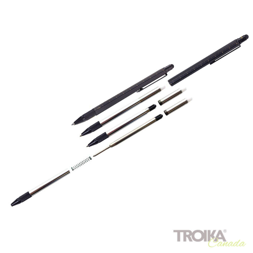 TROIKA Multitasking Ballpoint Pen "CONSTRUCTION SLIM" - Black/Gold