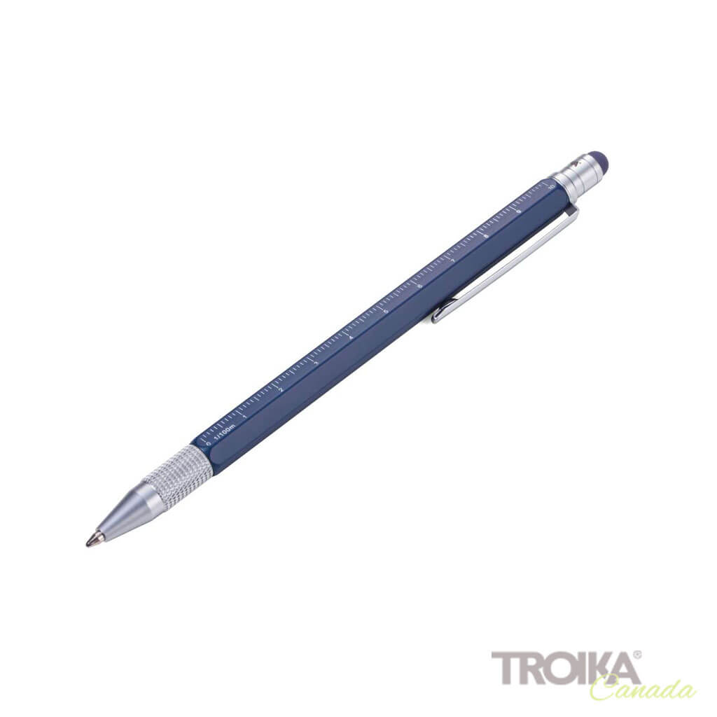 TROIKA Multitasking ballpoint pen &quot;CONSTRUCTION SLIM&quot; - blue