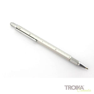 TROIKA Multitasking ballpoint pen "CONSTRUCTION SLIM" - silver