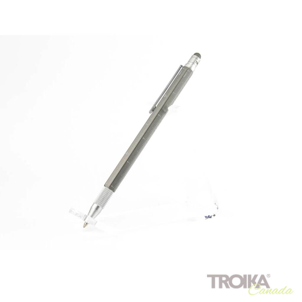 TROIKA Multitasking ballpoint pen "CONSTRUCTION SLIM" - titanium