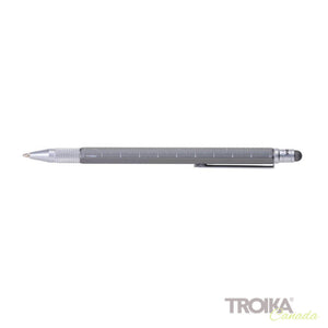 TROIKA Multitasking ballpoint pen "CONSTRUCTION SLIM" - titanium