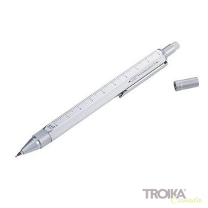 TROIKA Multitasking Mechanical Pencil "CONSTRUCTION DROP ACTION" - Silver