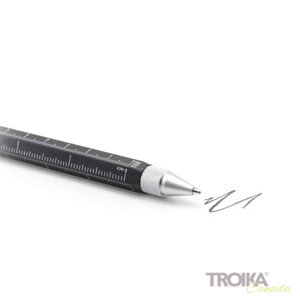 TROIKA Multitasking ballpoint pen "CONSTRUCTION" - black