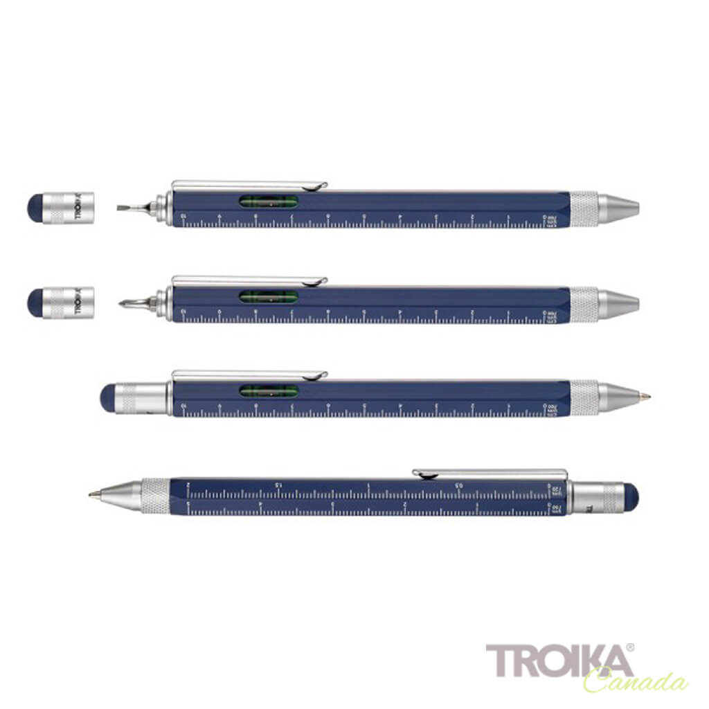 TROIKA Multitasking ballpoint pen "CONSTRUCTION" - blue