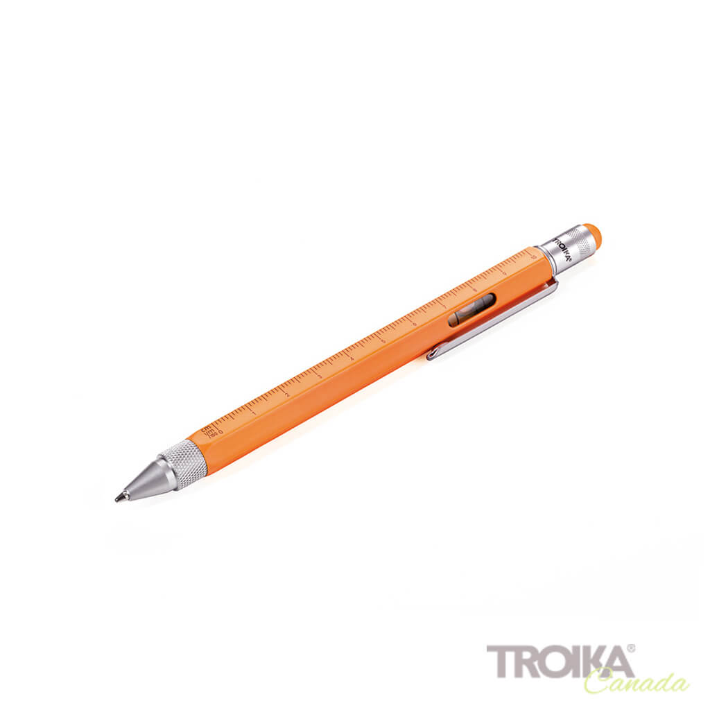 TROIKA Multitasking ballpoint pen &quot;CONSTRUCTION&quot; - neon orange