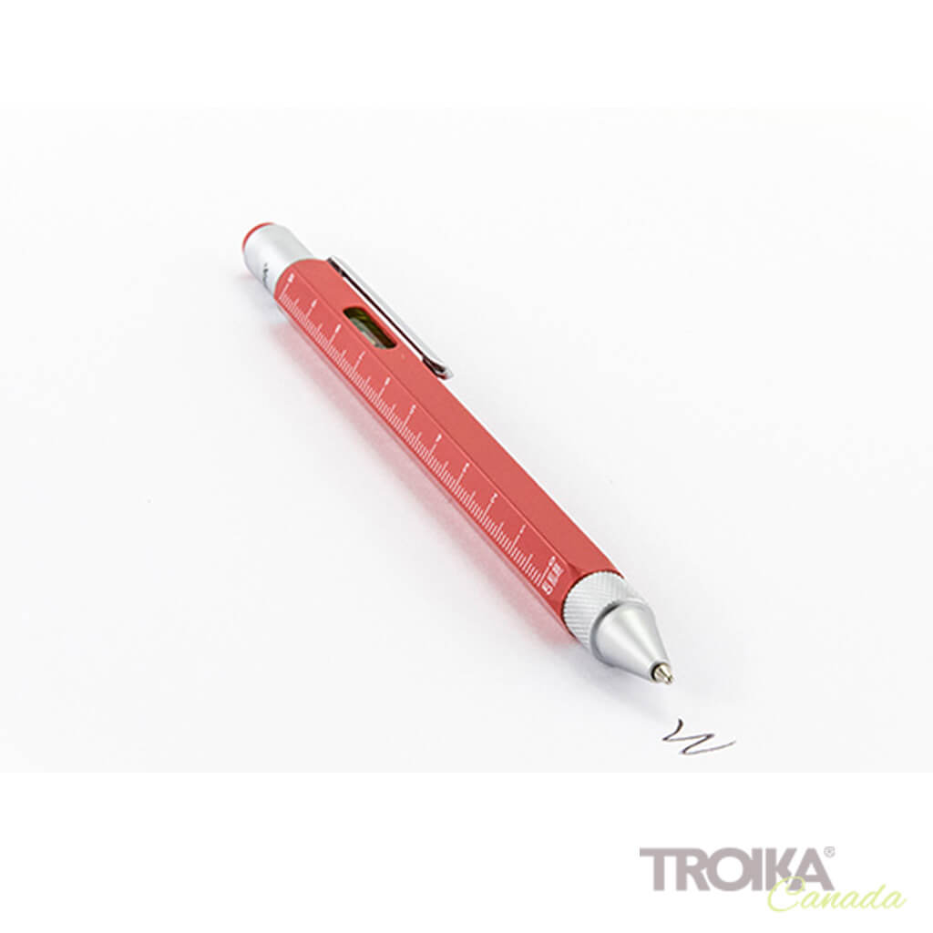 TROIKA Multitasking ballpoint pen "CONSTRUCTION" - red