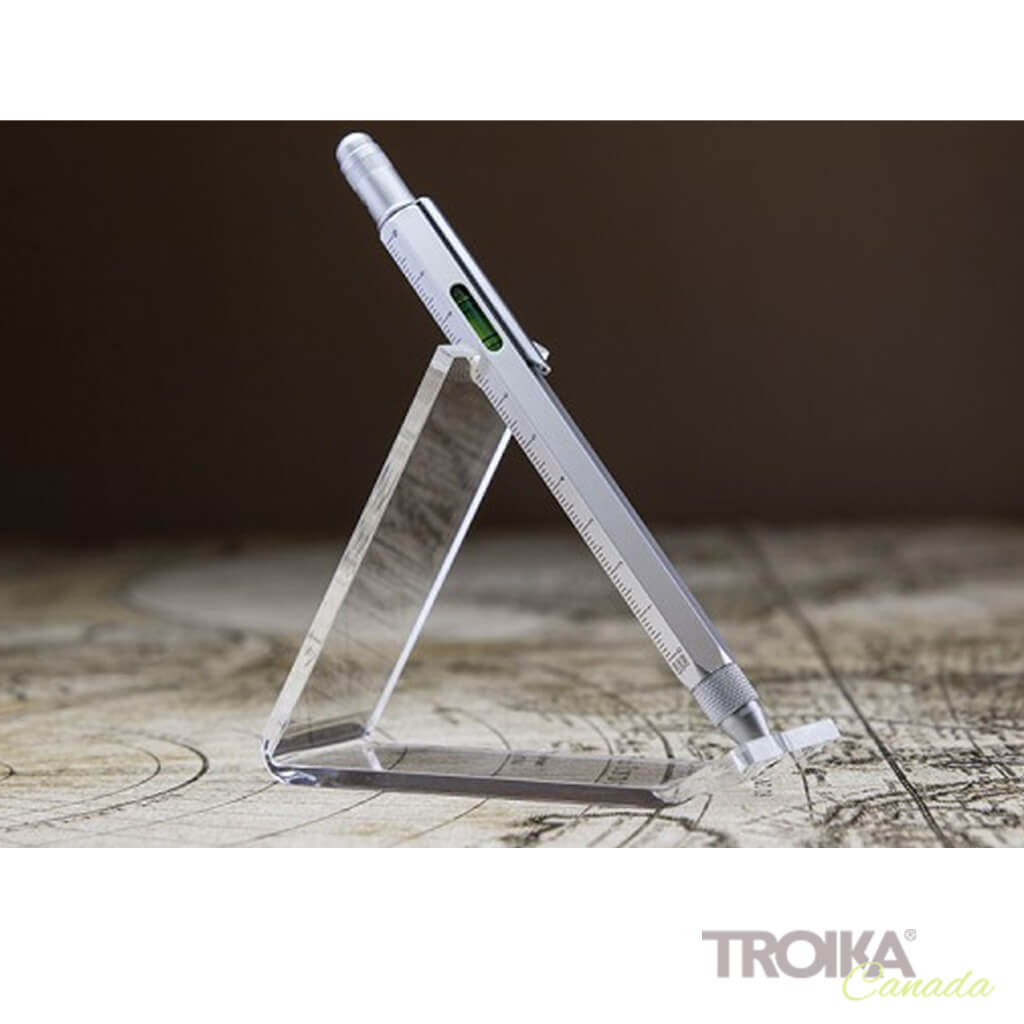 TROIKA Multitasking ballpoint pen "CONSTRUCTION" - silver