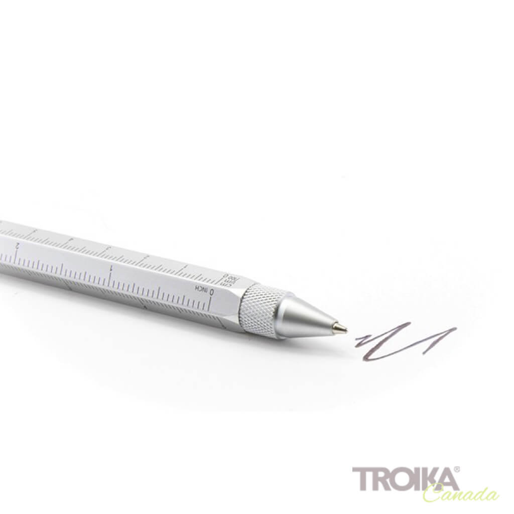 TROIKA Multitasking ballpoint pen "CONSTRUCTION" - silver