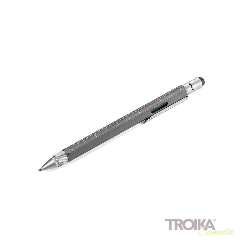 TROIKA Multitasking ballpoint pen &quot;CONSTRUCTION&quot; - titanium silver