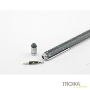 TROIKA Multitasking ballpoint pen "CONSTRUCTION" - titanium silver
