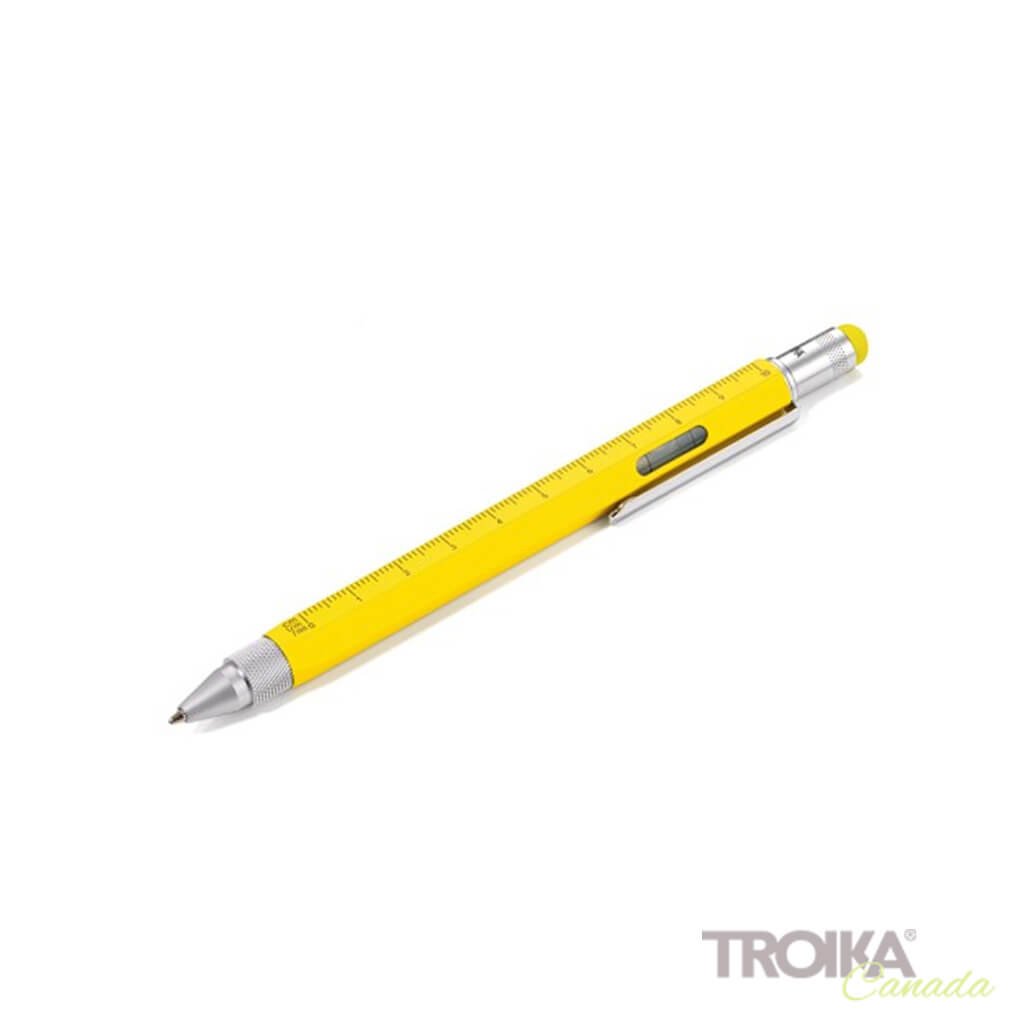 TROIKA Multitasking ballpoint pen &quot;CONSTRUCTION&quot; - yellow