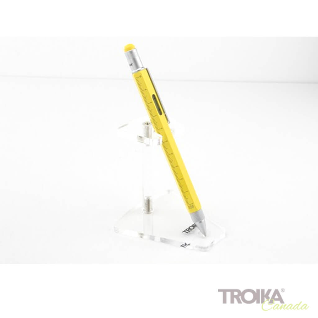 TROIKA Multitasking ballpoint pen "CONSTRUCTION" - yellow